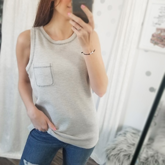 Dressy Waffle Tank w/Zipper Back Chic Spring Tanks Women’s Tops - Picture 4 of 10